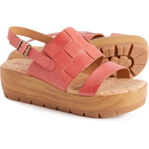 Korks by Kork-Ease Fraya Sandals Woven Leather Platform Wedge Size 7 NEW - Picture 1 of 7
